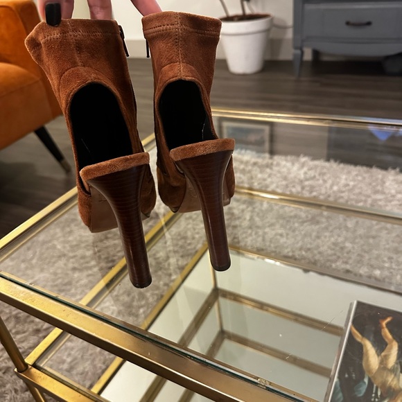 🥳 Diane Von Furstenberg Suede Open Toe Dress Bootie - Picture 3 of 9